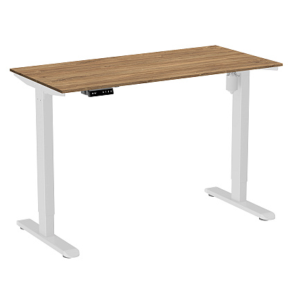 Стол с электроприводом WellDesk Light 1300x675х18 белый/дуб канзас коричневый (9116310+9072451)