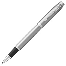 Ручка-роллер "Parker IM Essential Brushed Metal CT", 0.5 мм, черный, серебристый, стерж. черный