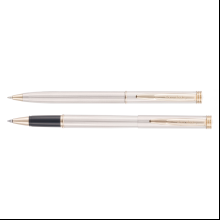 Набор ручек "Pierre Cardin Pen&Pen": ручка шариковая автоматическая и роллер, серебристый, золотой