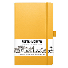 Скетчбук "Sketchmarker", 13x21 см, 140 г/м2, 80 листов, желтый