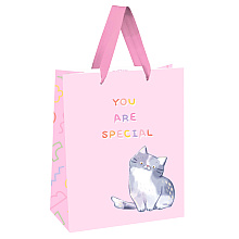 Пакет бумажный подарочный "You are special", 18x23x10 см, крафт, белый