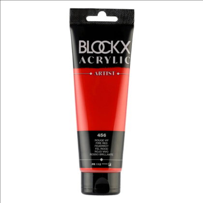 Краски акриловые "Blockx", 456 яркий красный, 120 мл