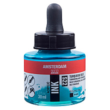 Жидкий акрил "Amsterdam", 522 бирюзовый синий, 30 мл