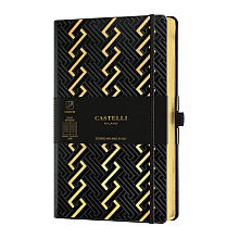 Блокнот Castelli Milano "Roman Gold", А5, 96 листов, линейка, черный, золотой