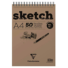 Скетчбук "Sketch", A4, 90 г/м2, 50 листов, коричневый