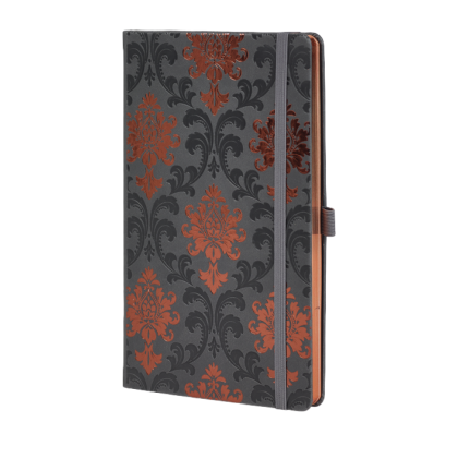 Блокнот "Copper baroqe", А5, 96 листов, черный, срез медный