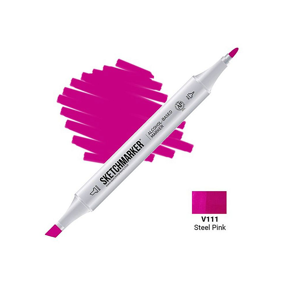 Маркер перманентный двусторонний "Sketchmarker", V111 розовый стальной