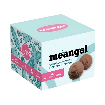 Печенье "MeAngel. MyVeg. Carob Cookies", 100 гр, с кэробом и кокосом