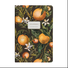 Книга записная "Flora. Paradise. Oranges", A5, 100 листов, линейка, твердая обложка, зеленый, оранжевый