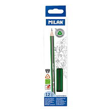 Карандаш простой "Milan", B, без ластика, разноцветный