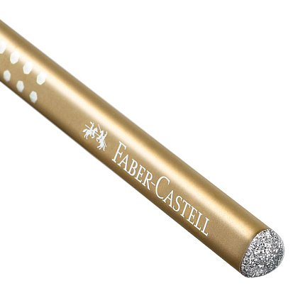 Карандаш простой "GRIP Sparkle", B, без ластика, золотистый - 2