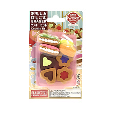 Набор ластиков "IWAKO Cookie Set", 6 шт, ассорти
