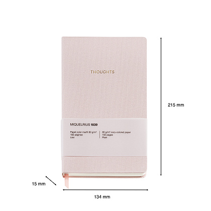 Блокнот Miquelrius "Autumn Leaves Pink", А5, 96 листов, в точку, розовый - 4