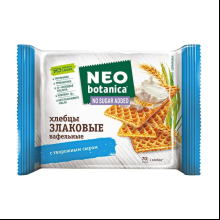 Вафельные хлебцы "Neo-botanica NO SUGAR ADDED", злаковые с творожным сыром, 75 г.