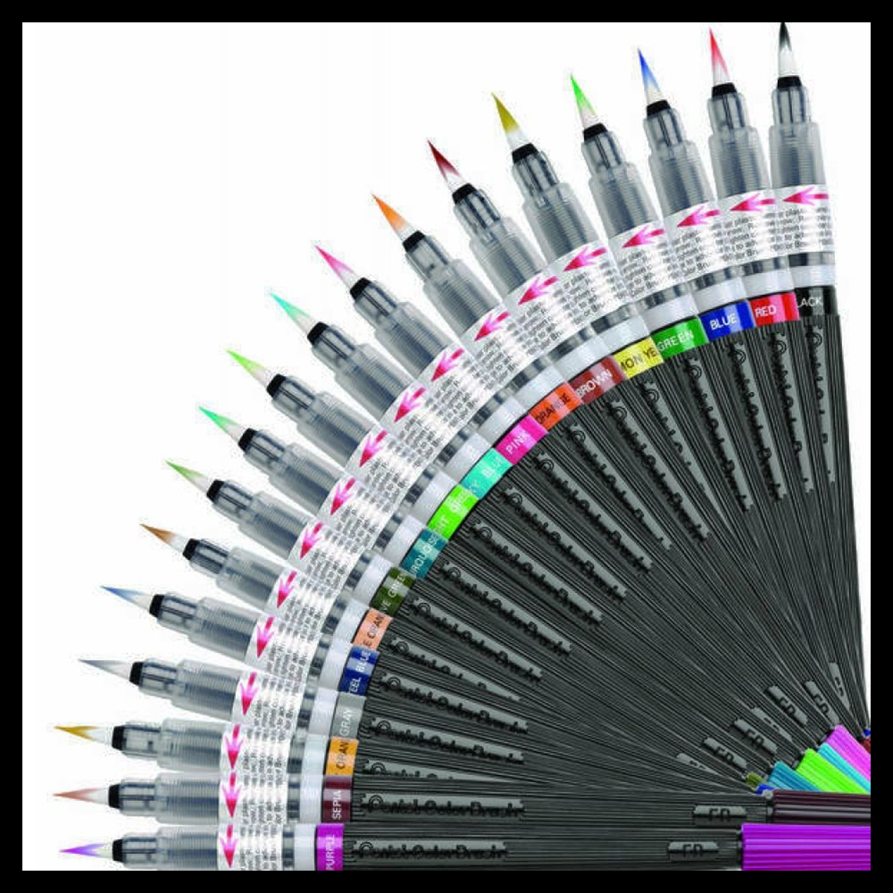 Кисть "Pentel Colour Brush", зеленый - 3