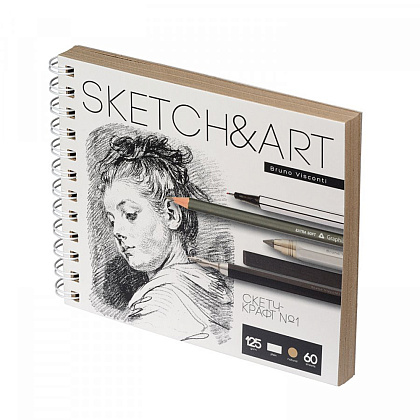 Скетчбук "Sketch&Art", 18x15.5 см, 125 г/м2, 60 листов - 3