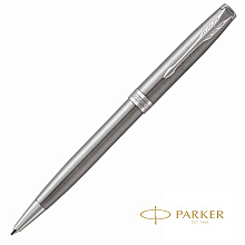 Ручка шариковая автоматическая Parker "Sonnet Core K526", 1.0 мм, серебристый, стерж. черный