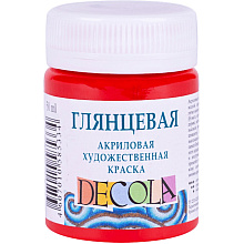 Краска акриловая глянцевая "Декола", 331 красная, 50 мл., банка