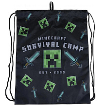 Мешок для обуви "Minecraft", 33x45 см, черный, зеленый