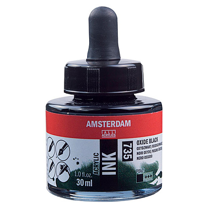 Жидкий акрил "Amsterdam", 735 оксид черный, 30 мл