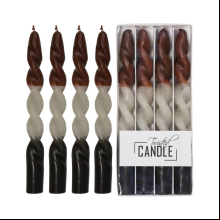 Набор столовых свечей "Twisted Candle", 4шт/уп., коричневый, белый