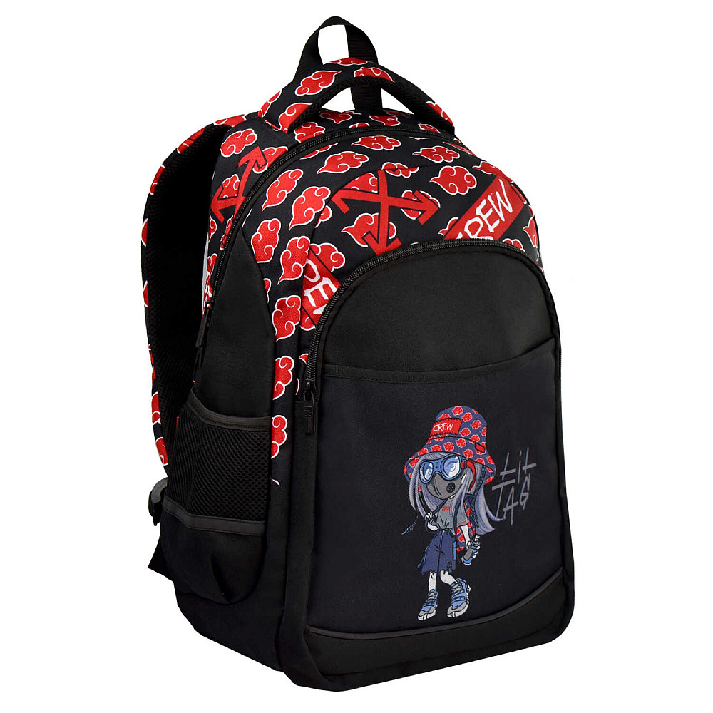 Рюкзак молодежный Феникс+ "Девочка с Баллончиком" с уплотненной спинкой, черный - 9