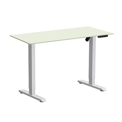 Стол с электроприводом WellDesk Basic 1200x675х18 белый/белый альпийский (9191460+9197776)