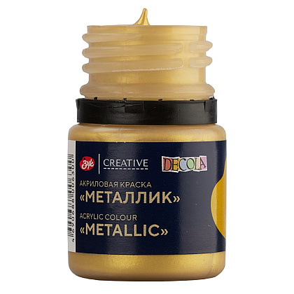 Краска акриловая металлик "Декола", 970 золото геральдик, 20 мл., банка - 4