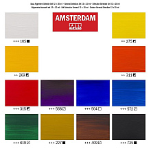 Набор красок акриловых "Amsterdam", 12 цветов