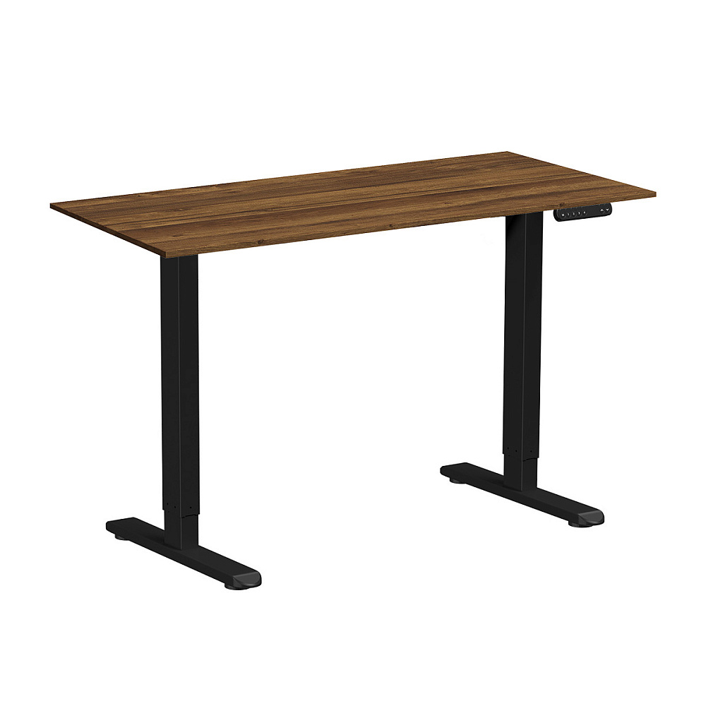 Стол с электроприводом WellDesk Prime 1300x675х18 черный/дуб хантон темный (9191461+9178197)