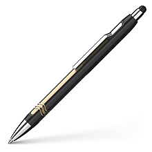 Ручка шариковая автоматическая "Schneider Epsilon Touch", черный, золотой, стерж. синий