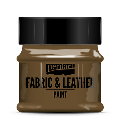 Краска для текстиля "Pentart Fabric & Leather paint", 50 мл, темно-коричневый