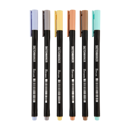 Ручка капиллярная "Sketchmarker Artist fine pen Pastel", 6 шт - 11