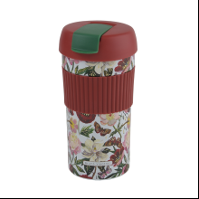 Кружка термическая "Flora. Пионы", металл, 500 мл, белый, красный
