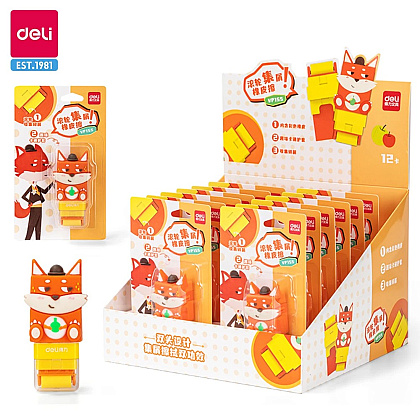Ластик Deli "Fox", роллер, оранжевый, блистер - 2