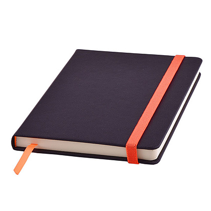 Ежедневник недатированный "Ray", A5, 272 страницы, черный, оранжевый