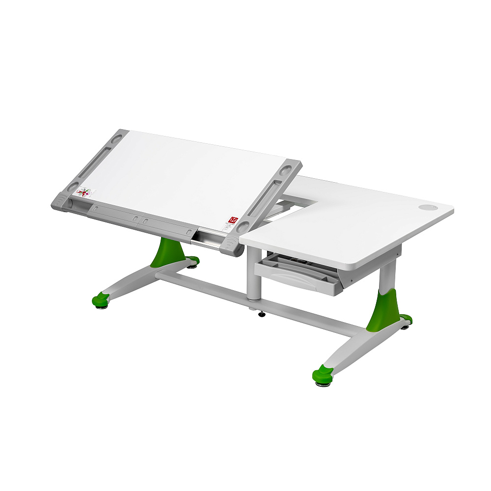 Стол Comf-Pro King Desk, 1400х765х(530-770) мм, белый, зеленый