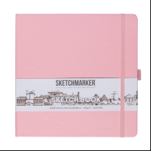 Скетчбук "Sketchmarker", 80 листов, 20x20 см, 140 г/м2, розовый 