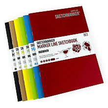 Скетчбук "Sketchmarker marker line", 14,8x21 см ,160 г/м2, 16 листов, вишневый