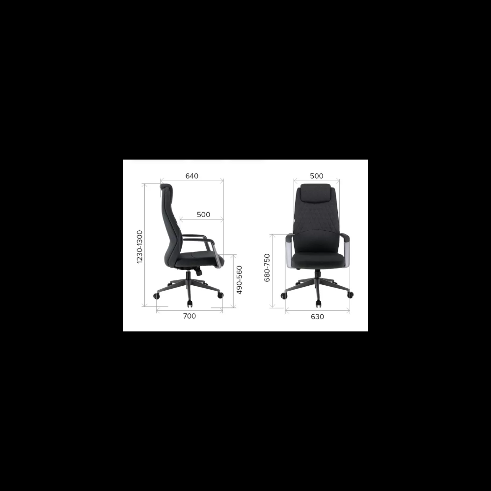 Кресло компьютерное EVERPROF Bangkok, ткань, темно-серый, металл, корпус черный - 4