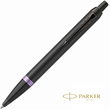 Ручка шариковая автоматическая Parker "IM Vibrant Rings K315", 0,7 мм, черный, фиолетовый, стерж. синий