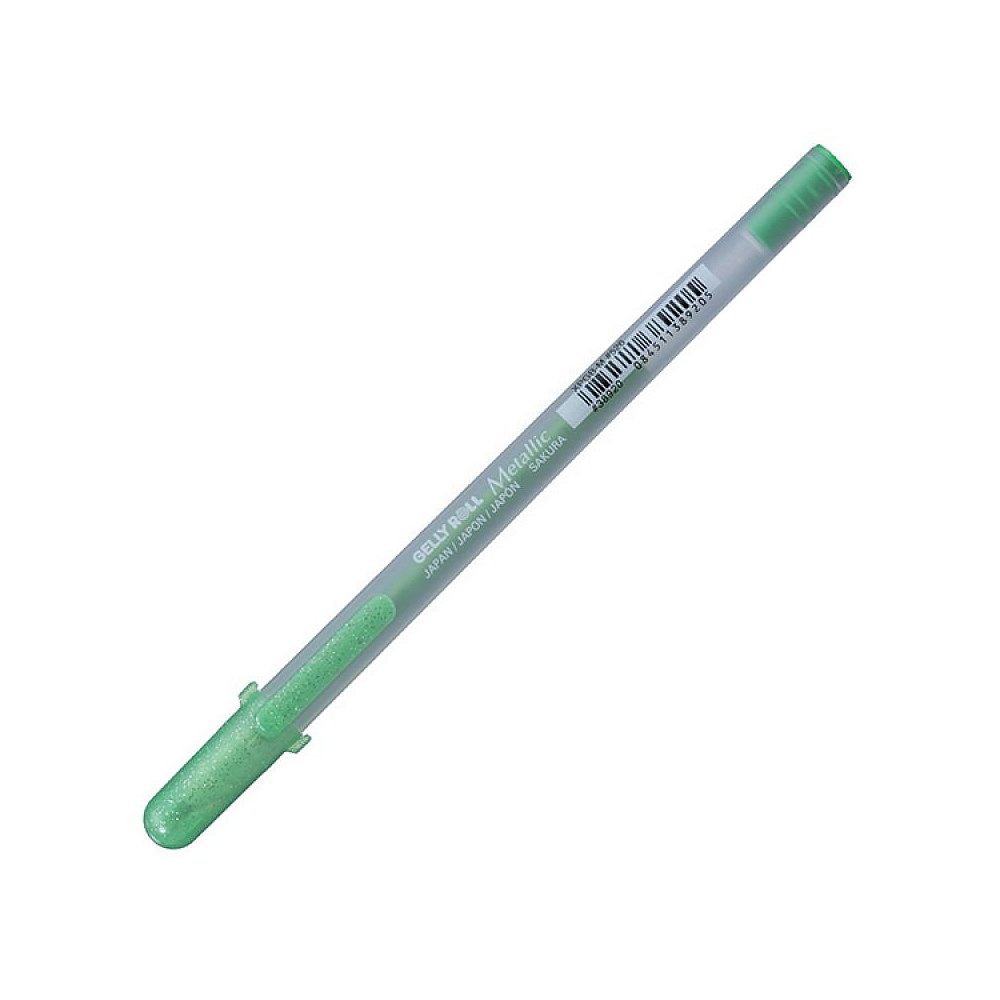 Ручка гелевая "Gelly Roll Metallic", 1.0 мм, прозрачный, стерж. изумрудный