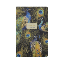 Ежедневник недатированный "Flora. Павлины", А5, 256 страниц, зеленый, синий