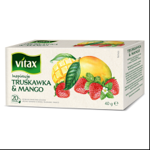 Чай "Vitax", 20 x2 г, фруктовый, со вкусом клубники и манго