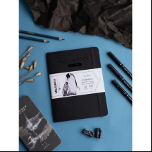 Скетчбук для графики "GrafArt white", 20 листов, 15х20 см, 160 г/м2, черный