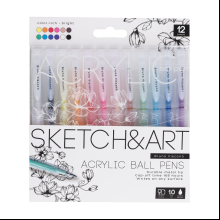 Набор ручек акриловых "Sketch&Art", 1 мм, 12 шт, ассорти