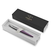 Ручка шариковая автоматическая Parker "Jotter Core K63 Victoria Violet CT", 1.0 мм, фиолетовый, серебристый, стерж. синий