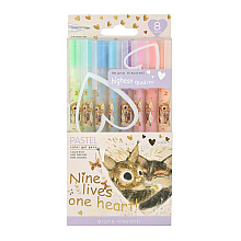 Набор гелевых ручек "Pastels. Котики. Счастье", 8 шт, разноцветный