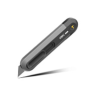 Нож строительный Deli HS EHT4008, 135x30 мм, трапеция, Soft Touch, черный