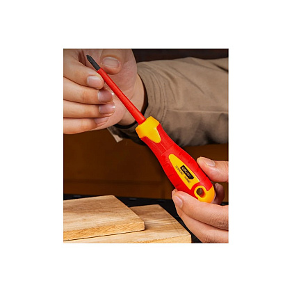 Отвертка диэлектрическая Deli YS EDL5140800, PH1х80 мм, желтый, красный - 4